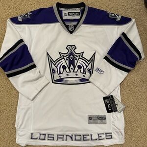 Reebok Los Angeles Kings White and Purple Jersey